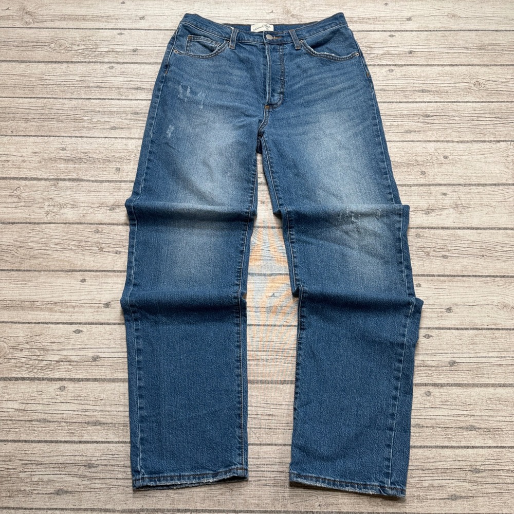 Universal Thread Jeans Women's 30 Blue Denim High Rise Button Fly Straight Leg